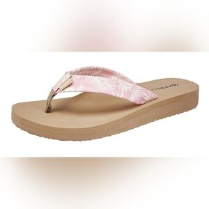 Ampeo Womens Comfy Floral Flip Flop Thong Sandals Arch Support Cushioned Sole, 8